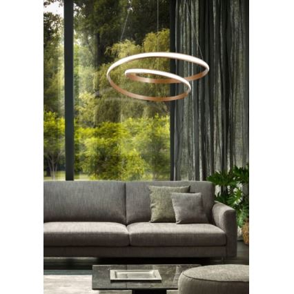 Redo 01-1796 - LED luster na sajli TORSION LED/40W/230V Ø 74 cm bronzana