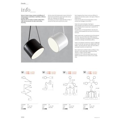 Redo 01-1823 - Luster na sajli DODO 1xE27/15W/230V u obliku pauka, bela