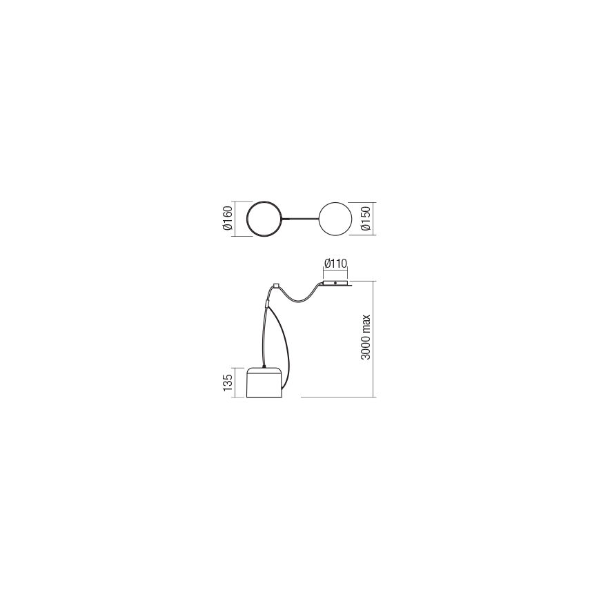 Redo 01-1823 - Luster na sajli DODO 1xE27/15W/230V u obliku pauka, bela