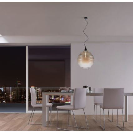 Redo 01-1844 - Luster na sajli SLAG 1xE27/42W/230V Ø 40 cm bež