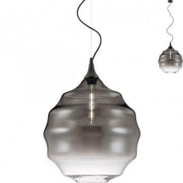 Redo 01-1845 - Luster na sajli SLAG 1xE27/42W/230V, prečnik 40 cm, siva