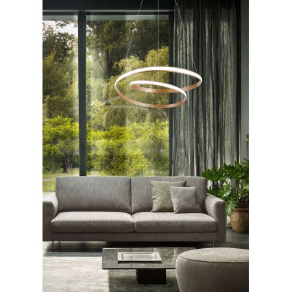 Redo 01-1889 - LED prigušiva luster na sajli TORSION LED/29W/230V, prečnik 55 cm, bronzan