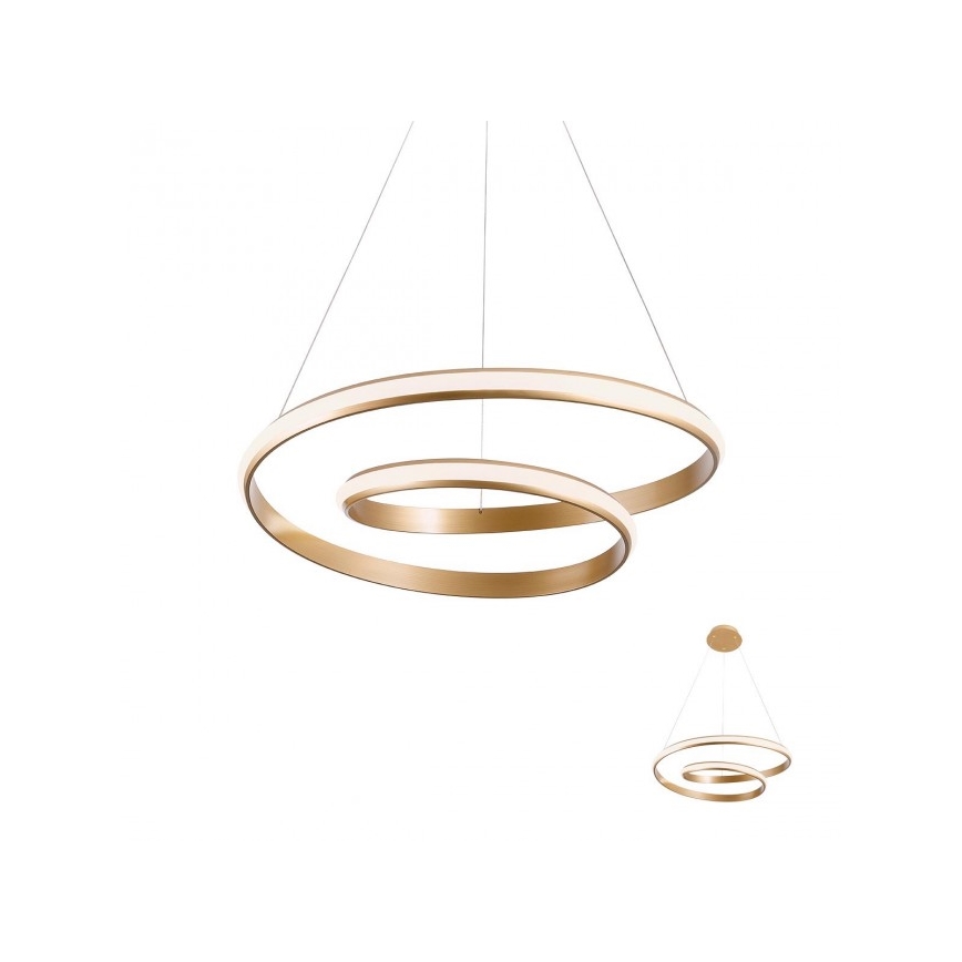 Redo 01-1889 - LED prigušiva luster na sajli TORSION LED/29W/230V, prečnik 55 cm, bronzan