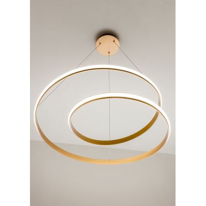 Redo 01-1891 - LED prigušiva luster na sajli TORSION LED/35W/230V prečnik 75 cm bronzan