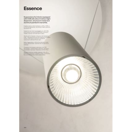 Redo 01-1970 - LED prigušiva luster na sajli ESSENCE LED/24W/230V CRI 90 3000K beo