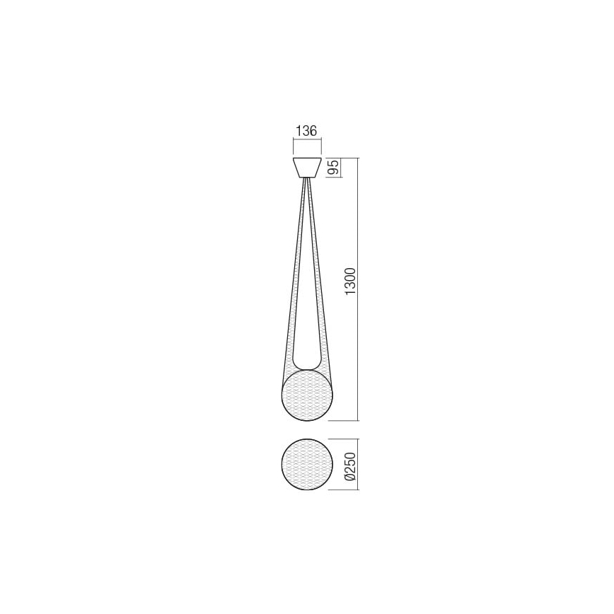 Redo 01-1972 - LED luster na sajli ALLURIA 1xE27/5W/230V prečnik 25 cm