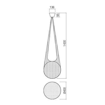 Redo 01-1974 - LED luster na sajli ALLURIA 1xE27/10W/230V prečnika 40 cm