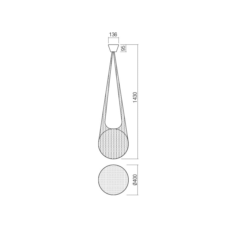 Redo 01-1974 - LED luster na sajli ALLURIA 1xE27/10W/230V prečnika 40 cm