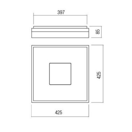 Redo 01-1998 - LED prigušiva stropna lampa MAYA LED/42W/230V 42,5x42,5 cm zlatna