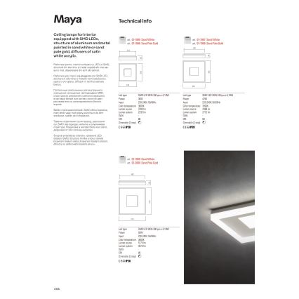 Redo 01-2000 - LED prigušiva stropna svetiljka MAYA LED/55W/230V 51x51 cm zlatna