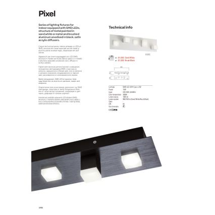 Redo 01-2017 - LED plafonska svetiljka PIXEL LED/48W/230V 3000K 45x45 cm crna