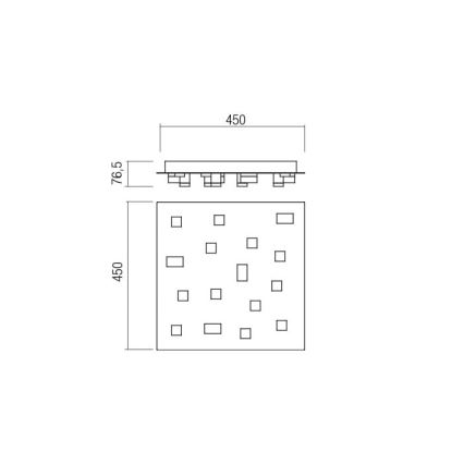Redo 01-2017 - LED plafonska svetiljka PIXEL LED/48W/230V 3000K 45x45 cm crna