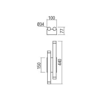 Redo 01-2034 - LED zidno svetlo MADISON 4xLED/4W/230V bakar