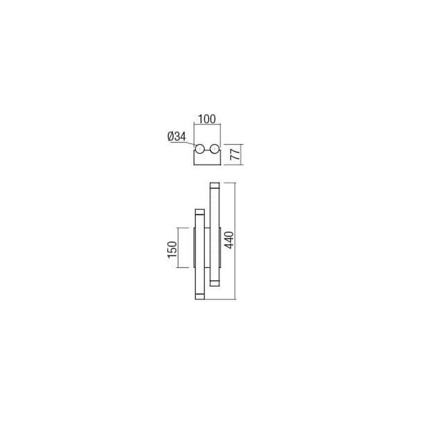 Redo 01-2035 - LED zidno svetilo MADISON 4xLED/4W/230V crno