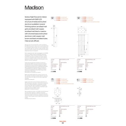 Redo 01-2046 - LED luster na sajli MADISON 8xLED/4W/230V zlatna