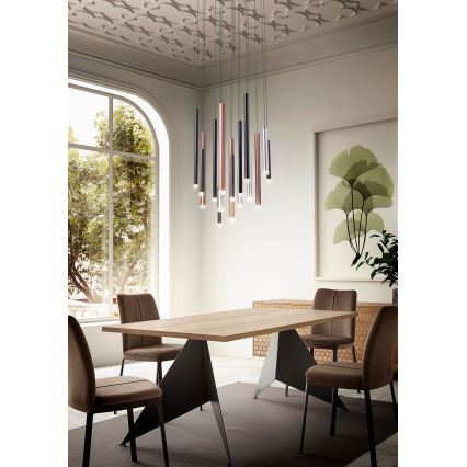 Redo 01-2056 - LED luster na lanku MADISON 14xLED/4W/230V crni