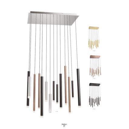 Redo 01-2056 - LED luster na lanku MADISON 14xLED/4W/230V crni