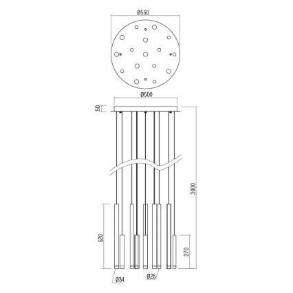 Redo 01-2058 - LED luster na sajli MADISON 16xLED/4W/230V zlatna
