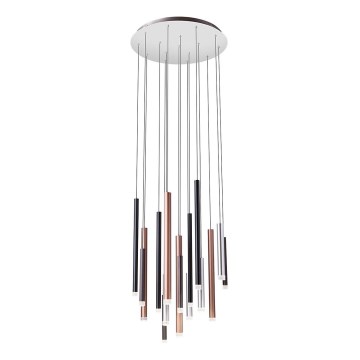 Redo 01-2061 - LED luster na sajli MADISON 16xLED/4W/230V sjajni hrom/crna/bakar