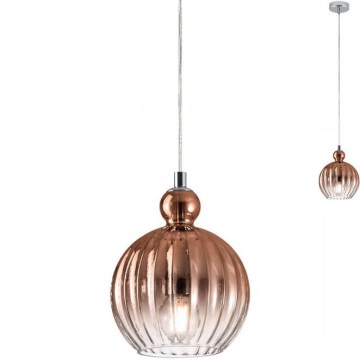Redo 01-2064 - Luster na sajli PLUMEN 1xE14/42W/230V prečnik 15 cm bakar
