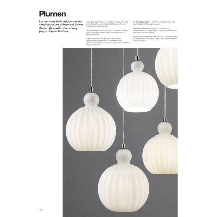 Redo 01-2064 - Luster na sajli PLUMEN 1xE14/42W/230V prečnik 15 cm bakar