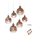 Redo 01-2070 - Luster na sajli PLUMEN 6xE14/42W/230V bakar