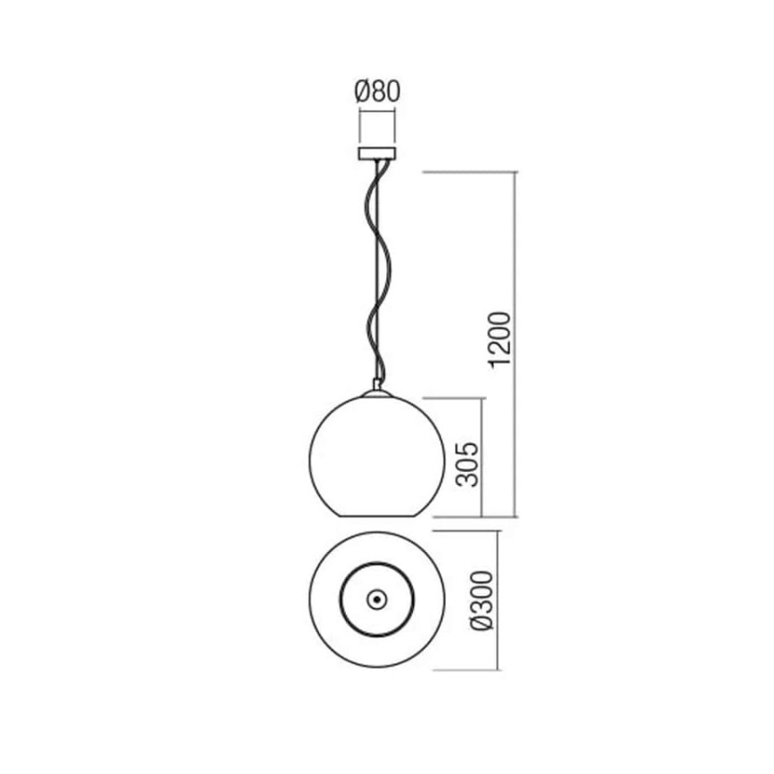 Redo 01-2076 - Luster na sajli BOWL 1xE27/42W/230V Ø 30 cm bakar