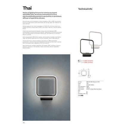 Redo 01-2100 - LED prigušiva luster na sajli THAI LED/86W/230V crna