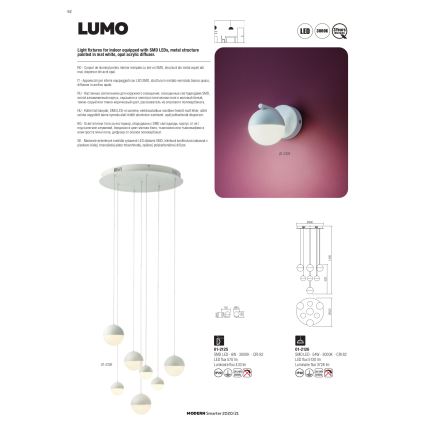 Redo 01-2125 - LED zidno svetlo LUMO LED/6W/230V belo