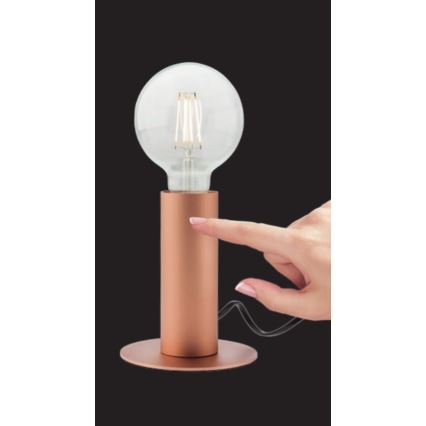 Redo 01-2131 - Senzorska stona lampa RIVET 1xE27/42W/230V bakar