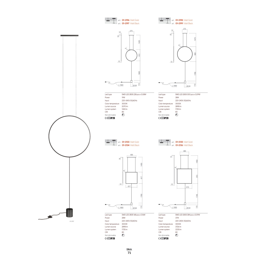 Redo 01-2134 - LED podna lampa SLICK LED/28W/230V crna