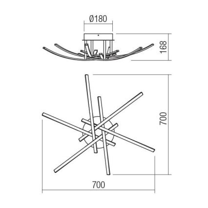 Redo 01-2187 - LED plafonsko svetlo SPATHA 6xLED/6W/230V 3000K zlatno