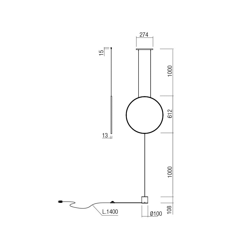 Redo 01-2197 - LED podna lampa SLICK LED/19W/230V crna