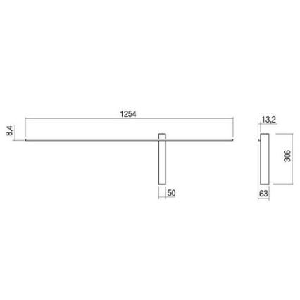 Redo 01-2200 - LED zidno svetlo TANGENT LED/14W/230V 3000K 125,4 cm bela