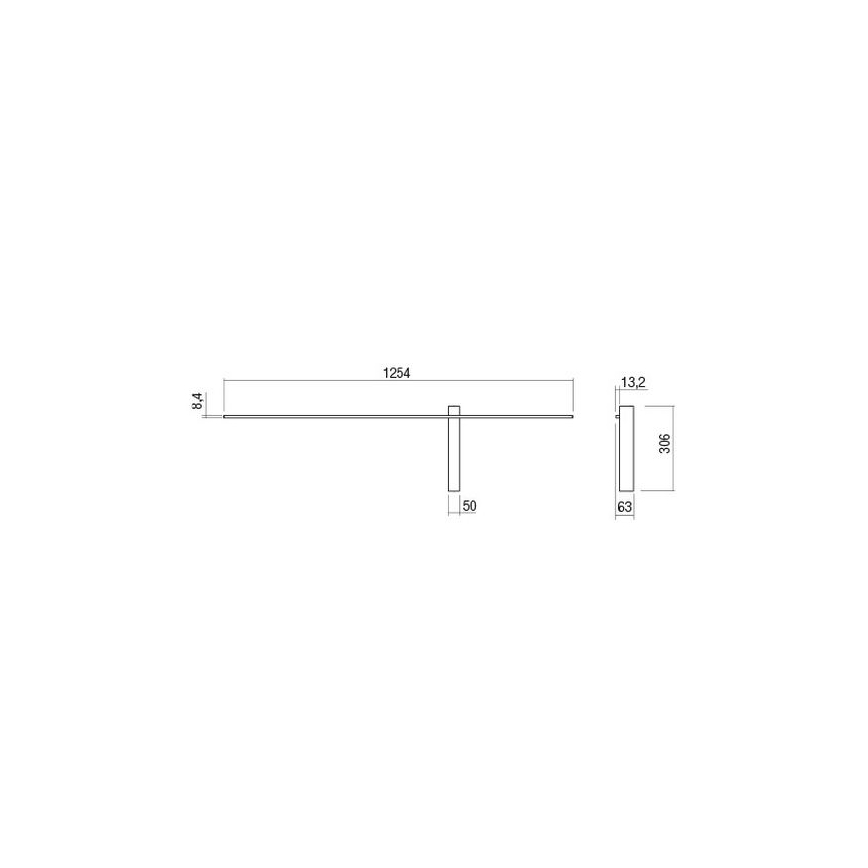 Redo 01-2200 - LED zidno svetlo TANGENT LED/14W/230V 3000K 125,4 cm bela