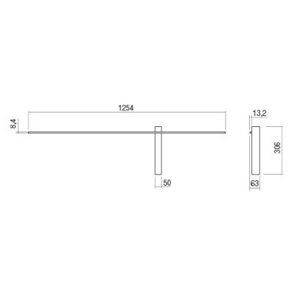 Redo 01-2201 - LED Zidno svetlo TANGENT LED/14W/230V 3000K 125,4 cm crna