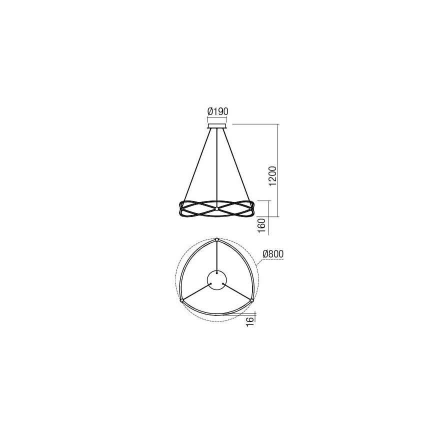 Redo 01-2251 - LED prigušiva luster na sajli QUARK LED/43W/230V 3000K prečnik 60 cm mat hrom
