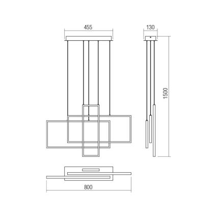 Redo 01-2314 - LED prigušiva luster na sajli PLANA LED/60W/230V zlatna