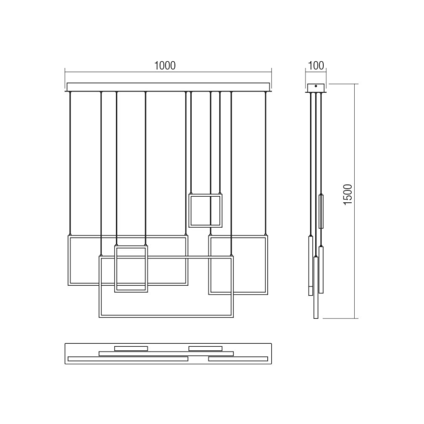 Redo 01-2316 - LED prigušiva luster na sajli PLANA LED/80W/230V bela