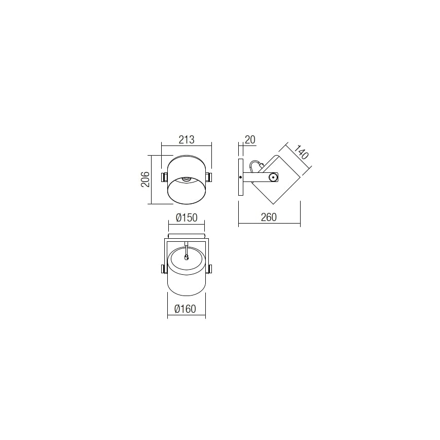 Redo 01-2399 - Zidno spot svetlo POOH 1xE27/42W/230V buk