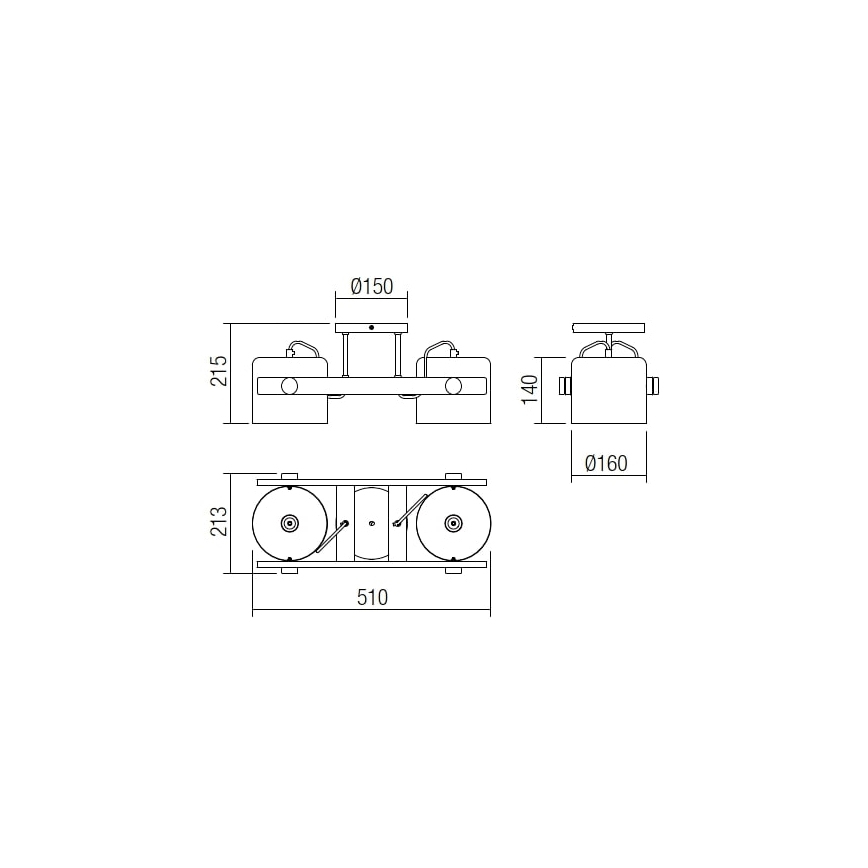 Redo 01-2400 - Plafonsko svetlo POOH 2xE27/42W/230V bukva
