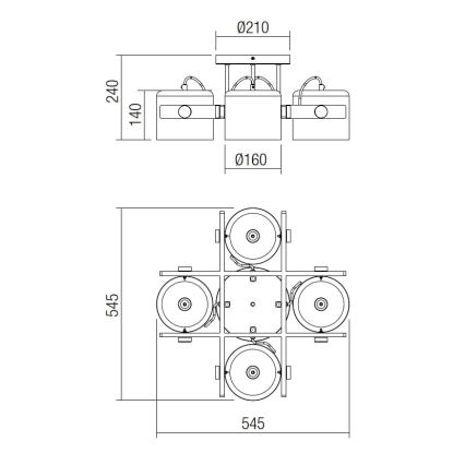 Redo 01-2401 - Plafonski luster POOH 4xE27/42W/230V buk
