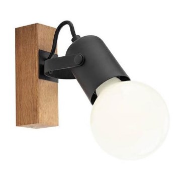 Redo 01-2415 - Zidna svetiljka TAFFI 1xE27/42W/230V crna/bukva