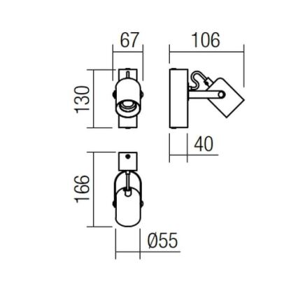Redo 01-2415 - Zidna svetiljka TAFFI 1xE27/42W/230V crna/bukva