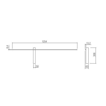 Redo 01-2479 - LED zidna svetiljka TANGENT LED/14W/230V 3000K 125,4 cm bela