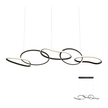 Redo 01-2599 - LED prigušiva luster na sajli BIAS LED/108,6W/230V 3000K CRI 90 crna