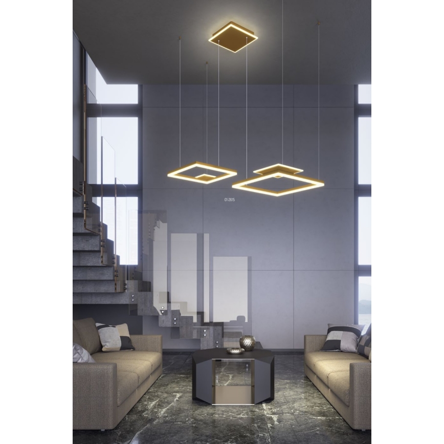 Redo 01-2615 - LED luster na sajli SIGUA LED/137W/230V CRI 90, prigušiva, zlatni