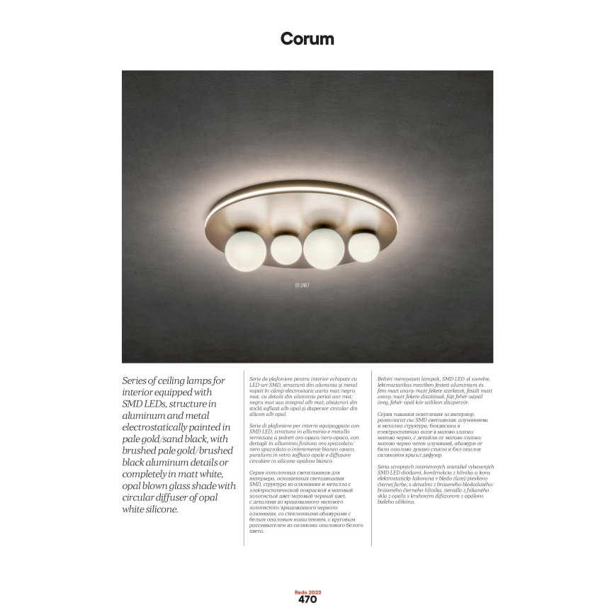 Redo 01-2657 - LED plafonsko svetlo CORUM LED/48W/230V 3000K prečnika 49 cm CRI 90 belo