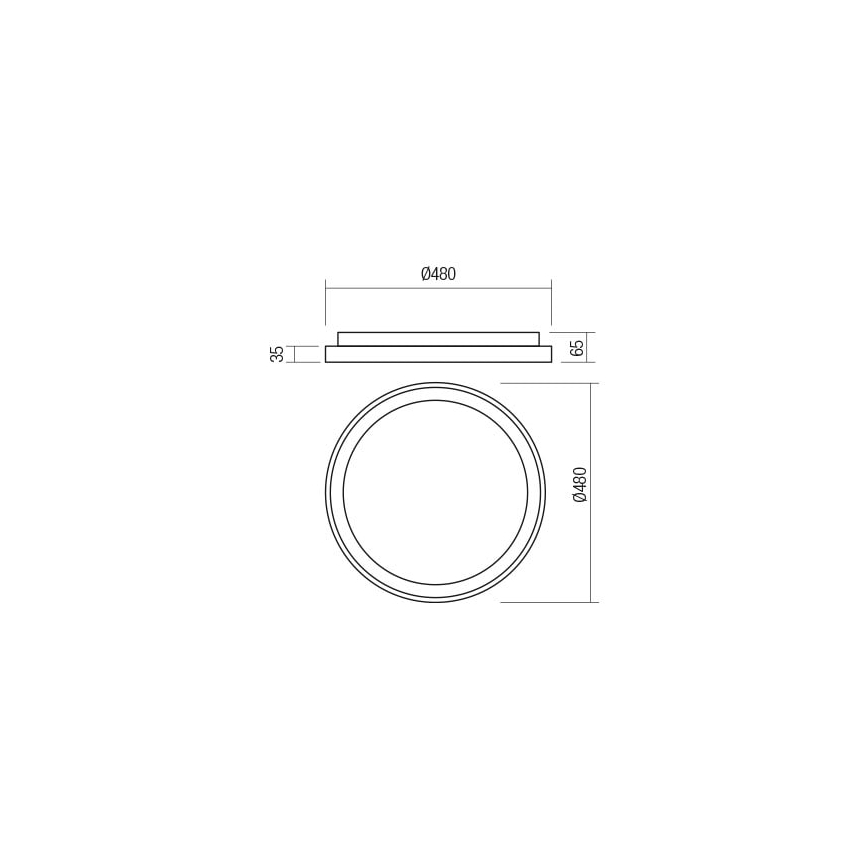 Redo 01-2668 - LED prigušiva plafonska svetiljka ICONIC LED/40W/230V, prečnik 48 cm, crna