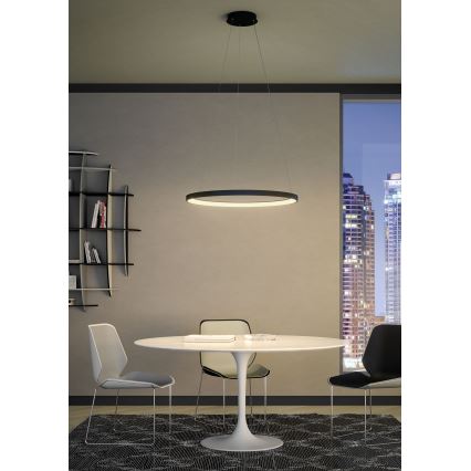 Redo 01-2674 - LED prigušiva luster na sajli ICONIC LED/50W/230V, prečnik 58 cm, crna